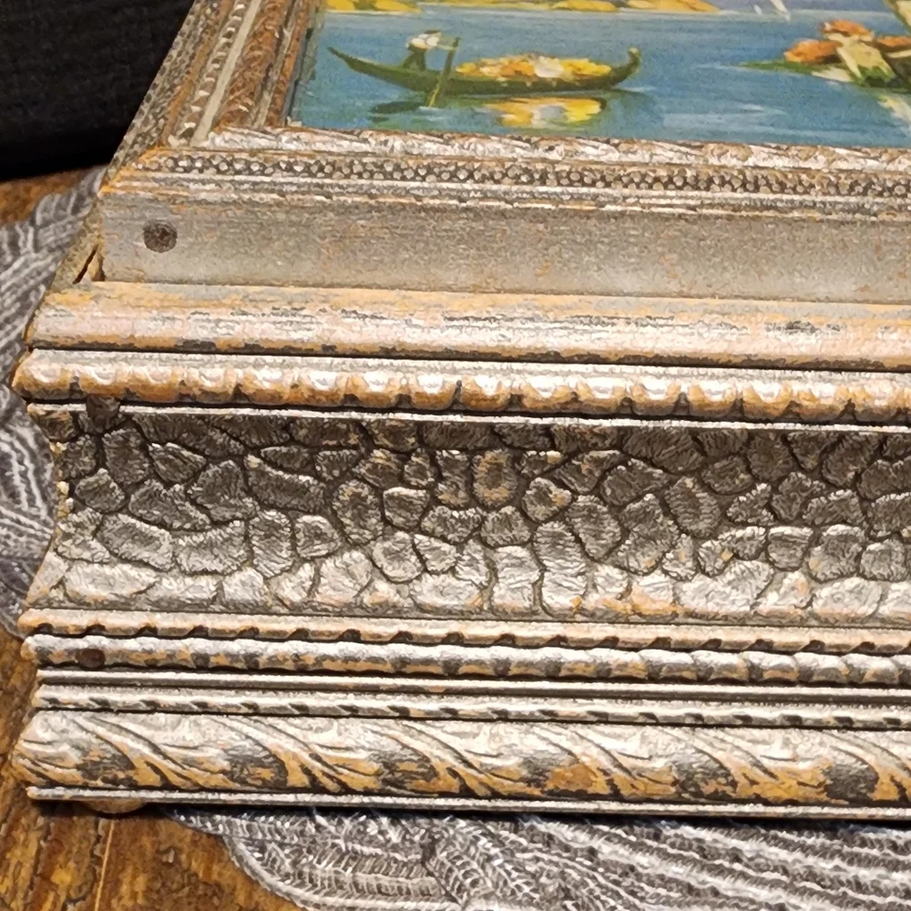 Vintage Jewelry Box with Picture Print